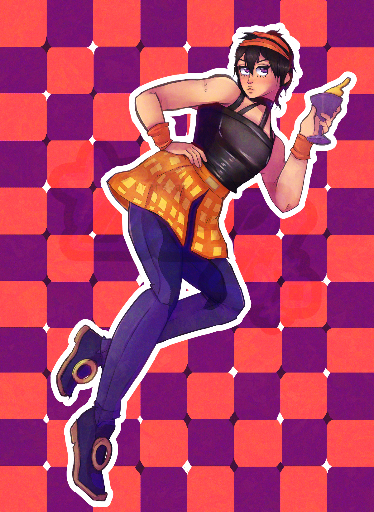 A stylized illustration of Narancia from Jojo's Bizarre Adventures